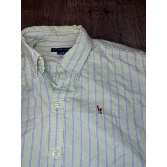 Ralph Lauren Women's Classic Light Green Slim Fit Button Up Preppy Shirt Size 6 - Picture 3 of 7